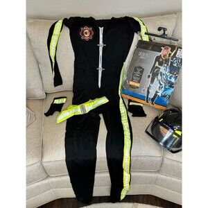 Firefighter Costume Women's Jumpsuit Small Gloves Belt Amscan Adult Captain HAT
